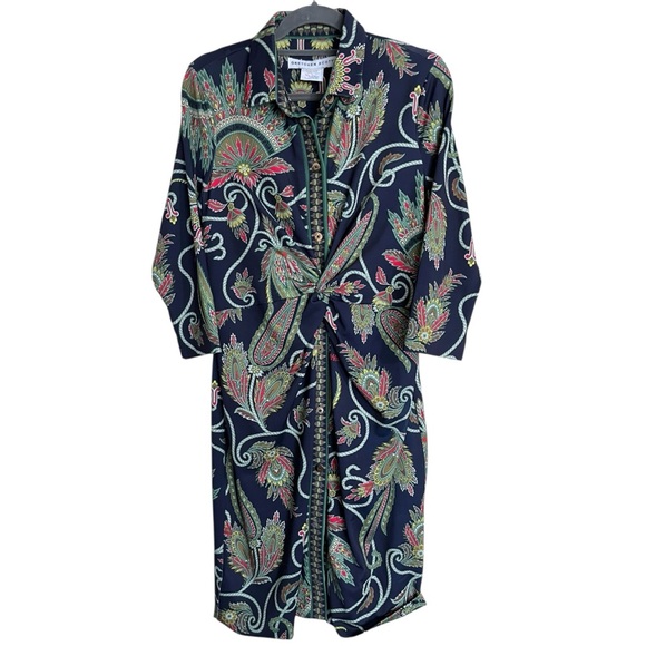 Gretchen Scott Twist and Shout Dress Plume Paisley Pattern Size Large - Picture 2 of 6